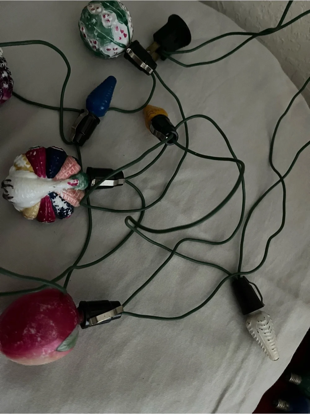 Leco Vintage-style Decorative String Lights with Multicolor Glass Ornaments
